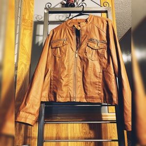 Brown leather jacket